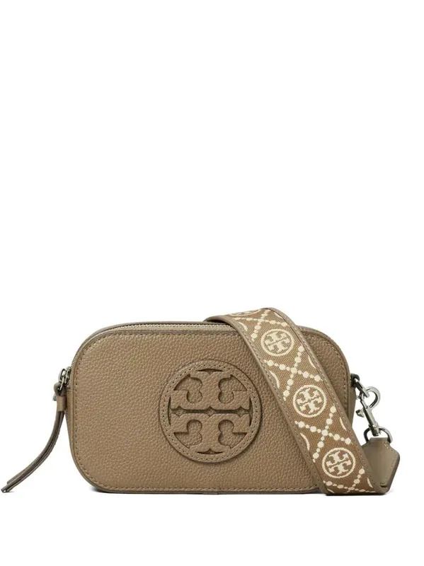 Miller Leather Shoulder Bag With Embossed Logo - Tory Burch