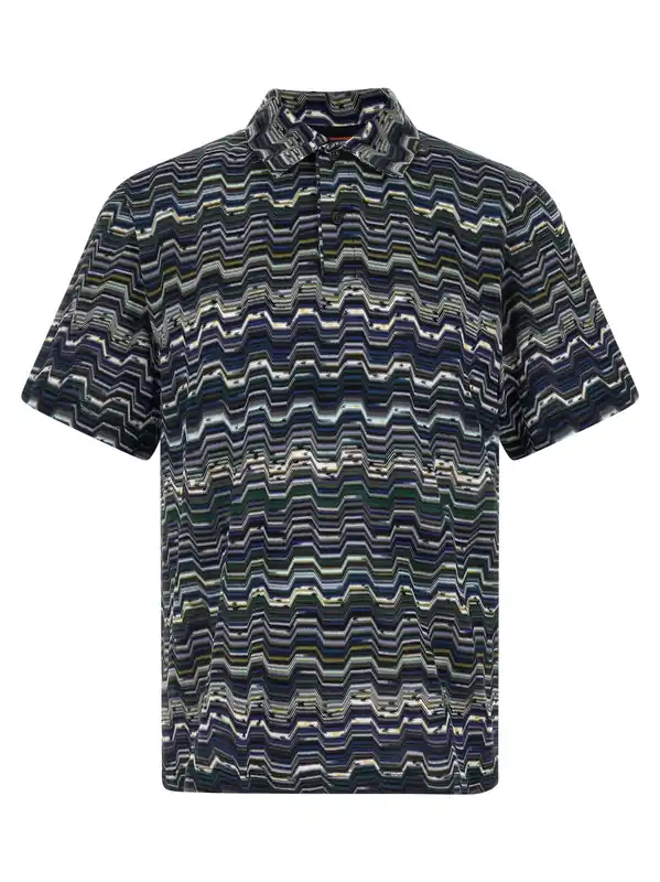 Zigzag Shirt Polo Blue - Missoni