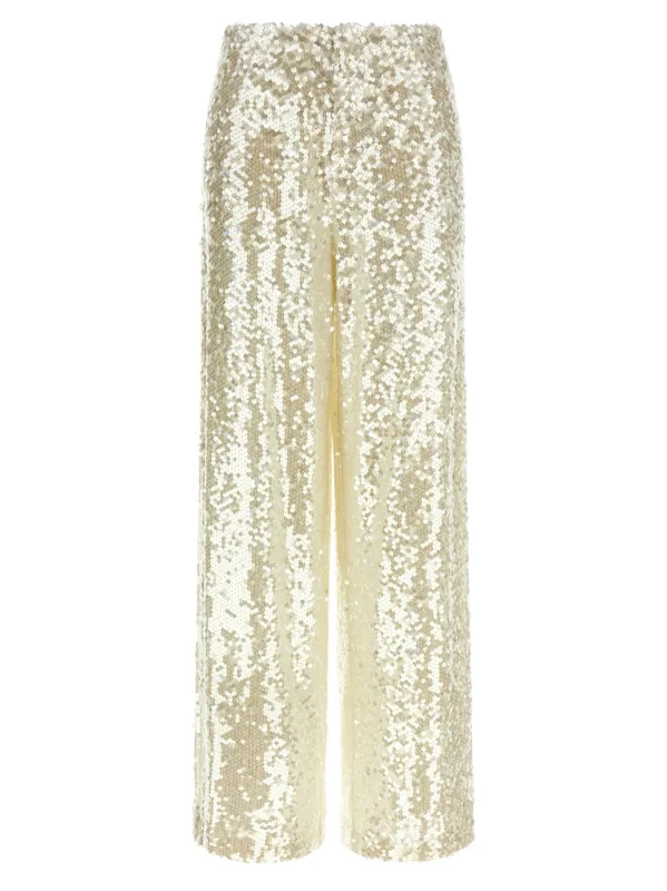 Sequin Pants White - Alberta Ferretti