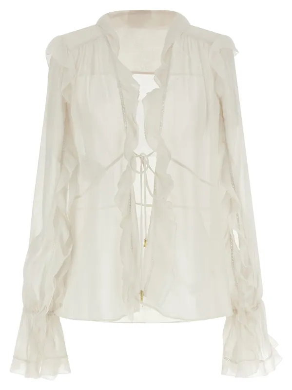 Silk Blouse Shirt And Blouse Beige - Alberta Ferretti