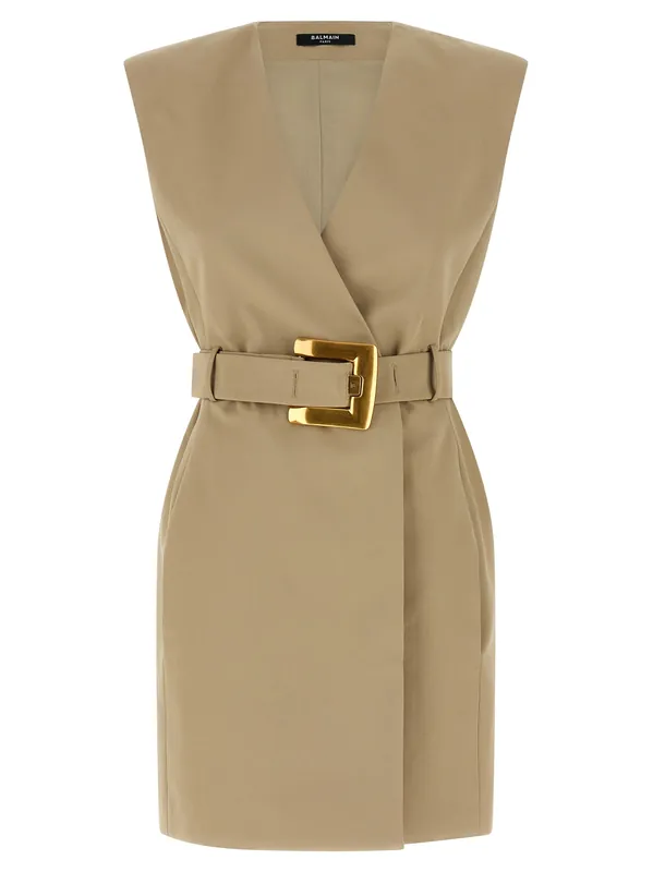 Anthem Dresses Beige - Balmain
