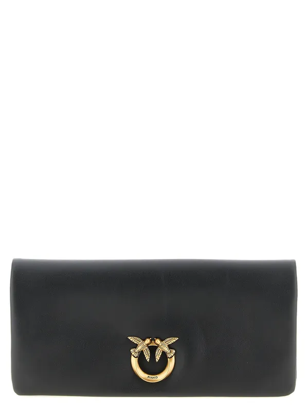 Love Click Soft Horizontal Clutch Black - Pinko