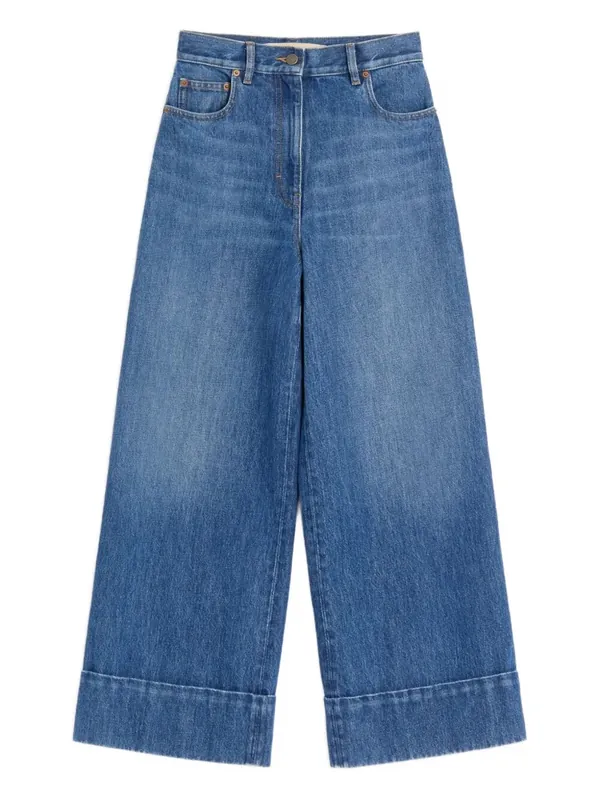 Denim Trousers With V Gold - Valentino Garavani