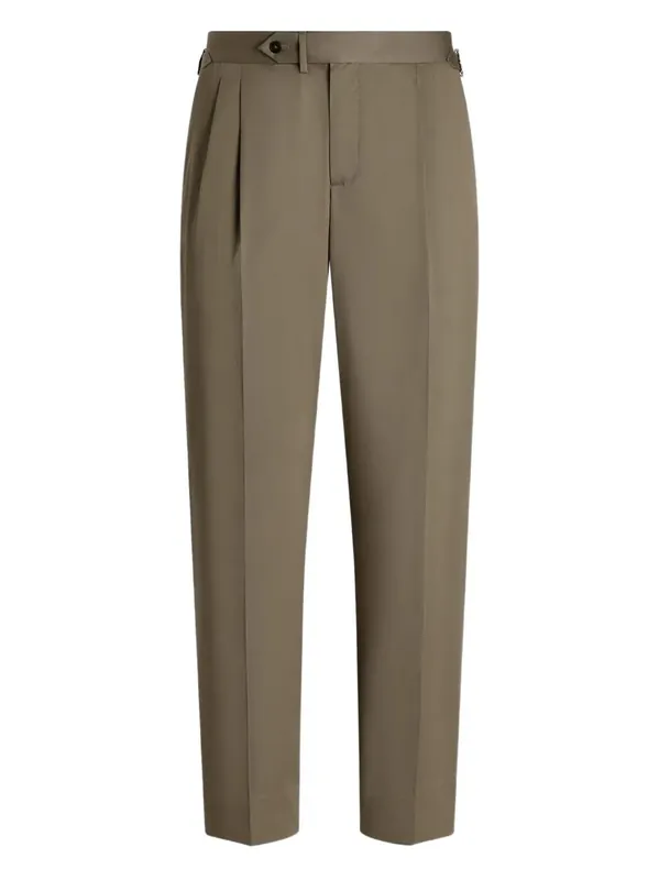Straight-Leg Pleated Trousers
