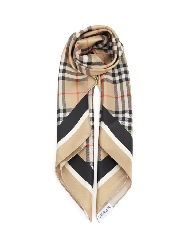 Check Silk Scarf Scarves And Foulards Beige - Burberry
