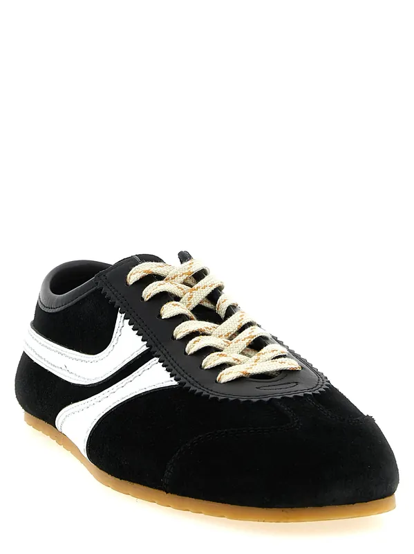 Suede Sneakers White/Black - Dries Van Noten