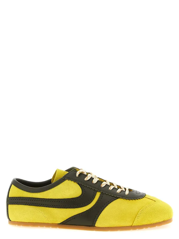 Suede Sneakers Yellow - Dries Van Noten