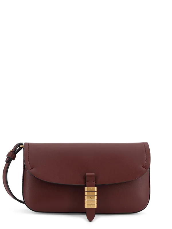 Saddle Flat Leather Crossbody Bag - Pinko