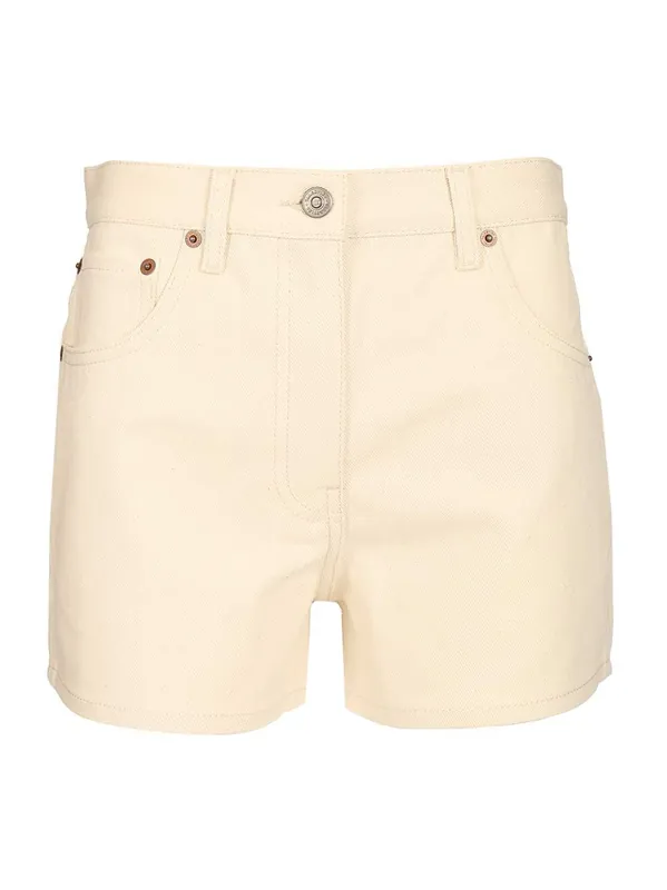 Denim Shorts Trousers White - Valentino Garavani