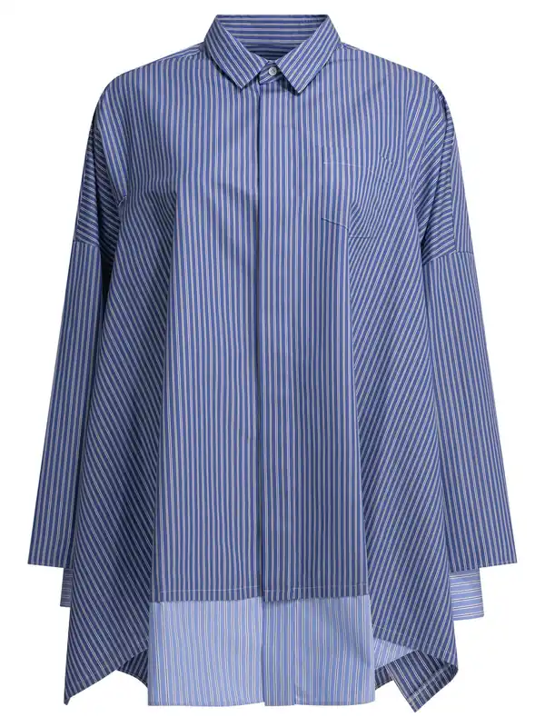 Casual Striped Shirt Shirts Light Blue - Sacai