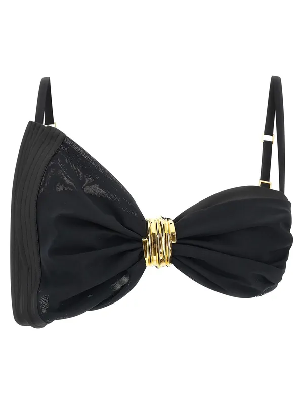 Satin Bra And Tulle Intimo Black - Elisabetta Franchi