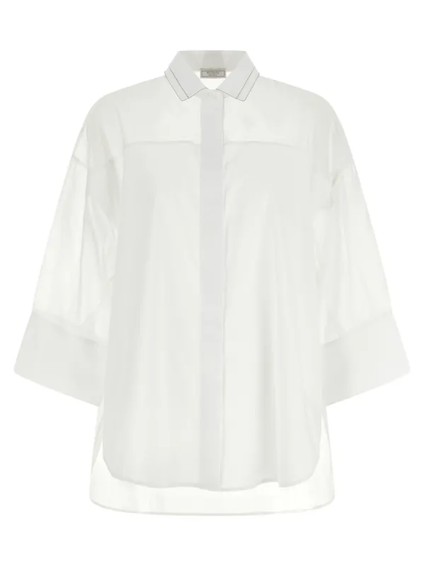 Organza Shirt Shirt And Blouse White - Peserico