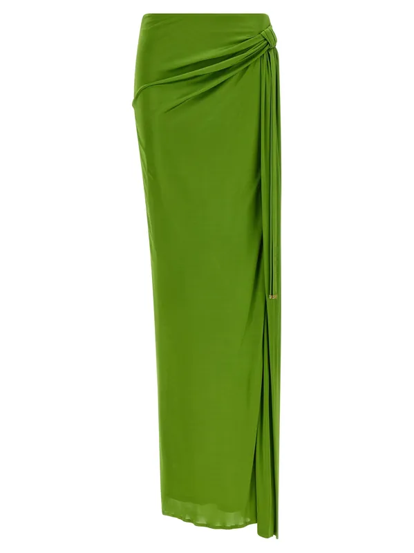 Shiny Viscose Skirt Skirts Green - Elisabetta Franchi
