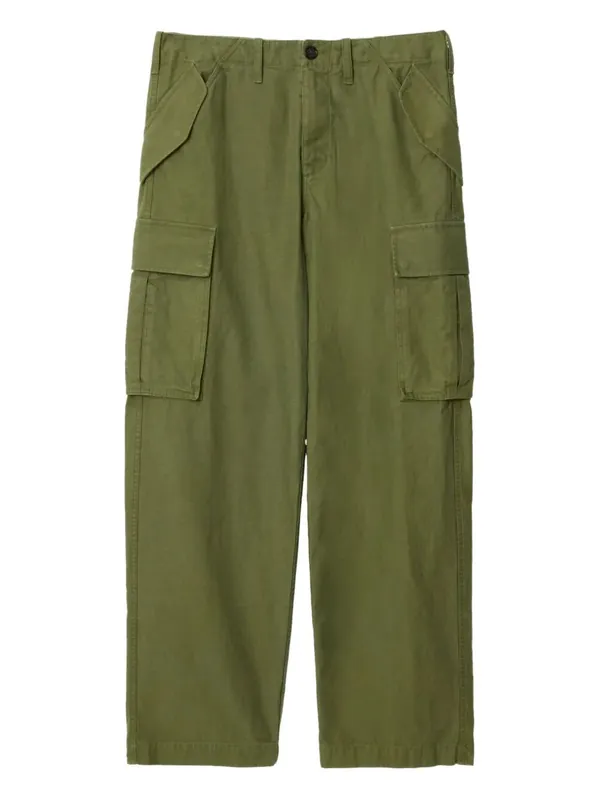 Cotton Cargo Trousers With Adjustable Waist - Burberry London England