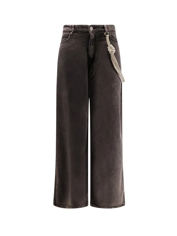 Lauryn Bull Denim Jeans With Removable Jewel Rope - Pinko