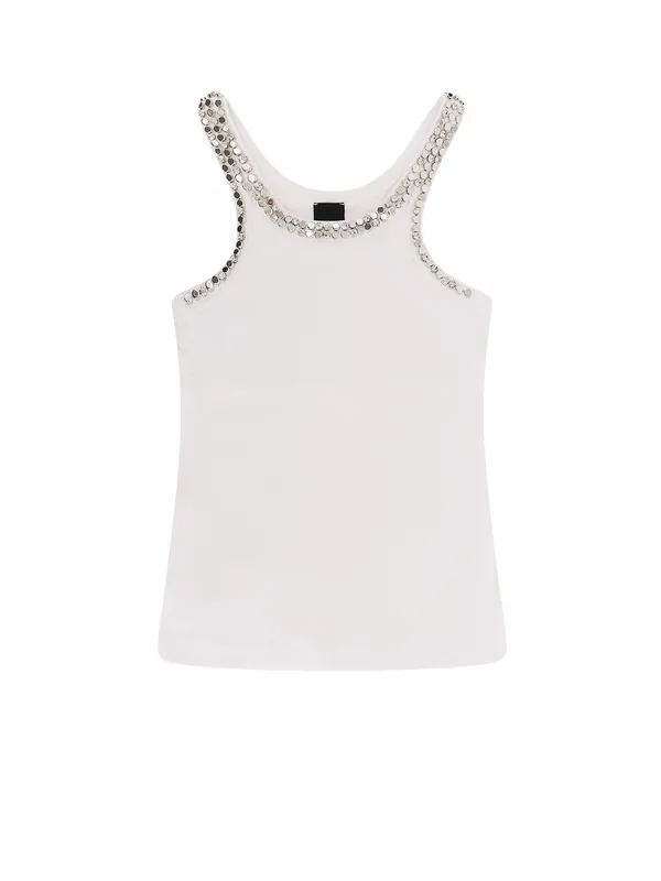 Coriandoli Cotton Tank Top - Pinko