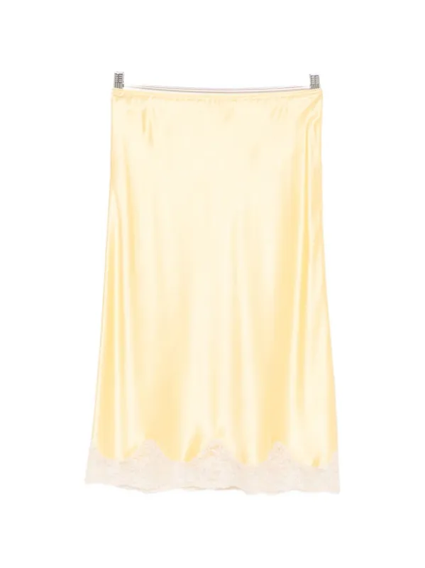 Satin Silk Midi Skirt - Saint Laurent