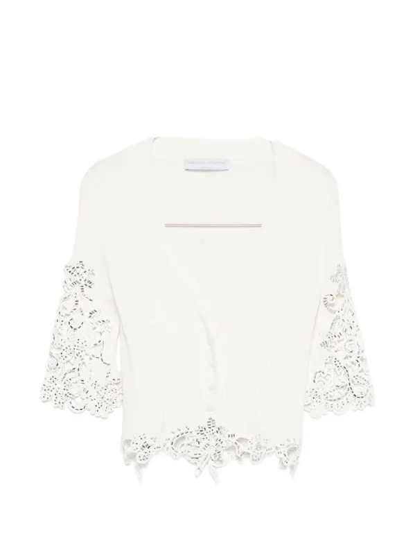 Embroidered Cotton Cardigan - Ermanno Scervino