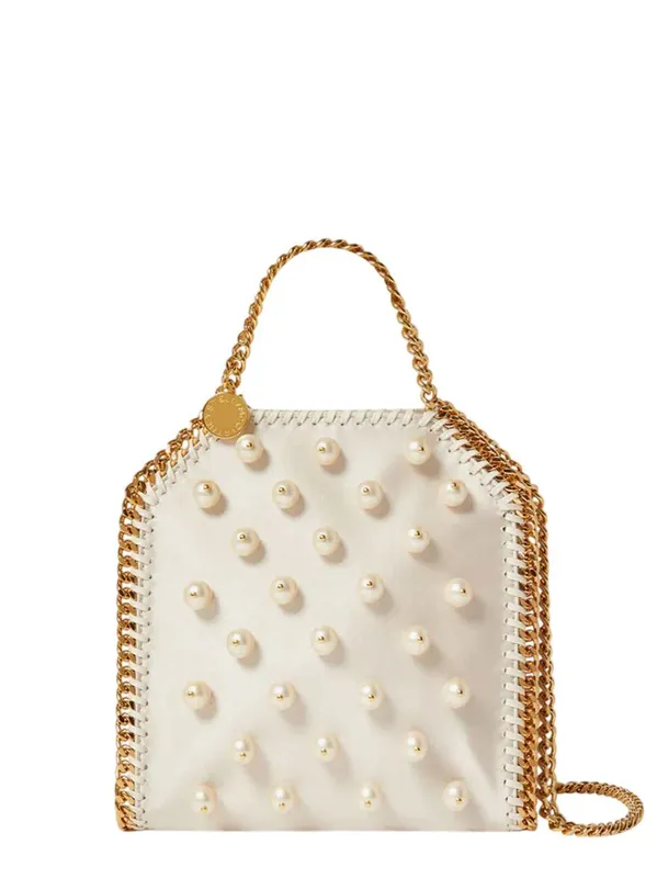 Falabella Satin Shoulder Bag With Vegan Pearl Detail - Stella McCartney