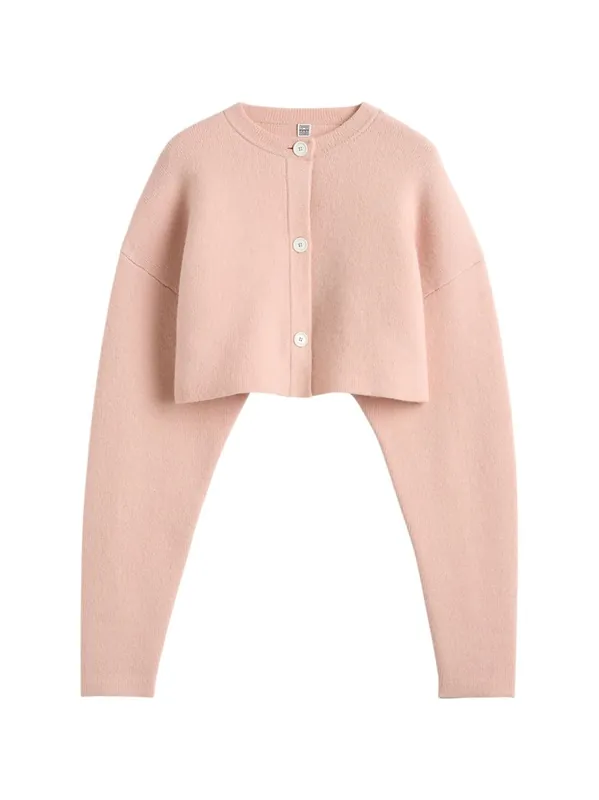 Wool Cropped Cardigan - Toteme
