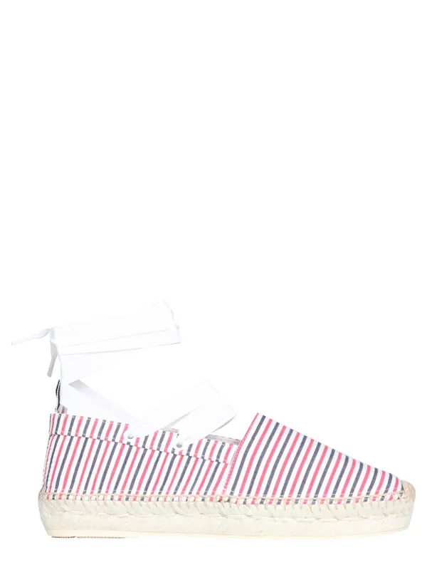 Seersucker Cotton Espadrilles - Thom Browne