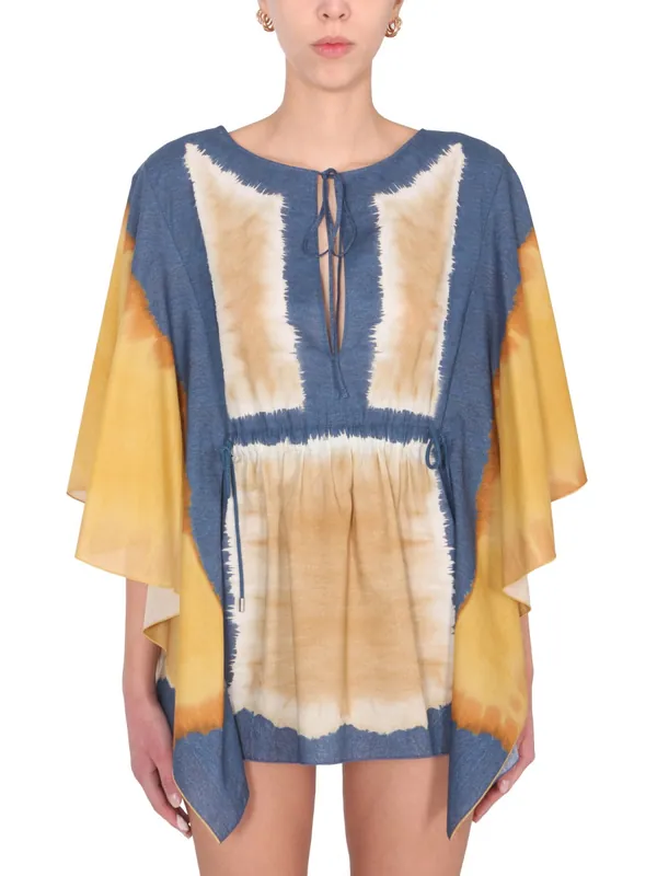 Tie Dye Print Caftan - Alberta Ferretti