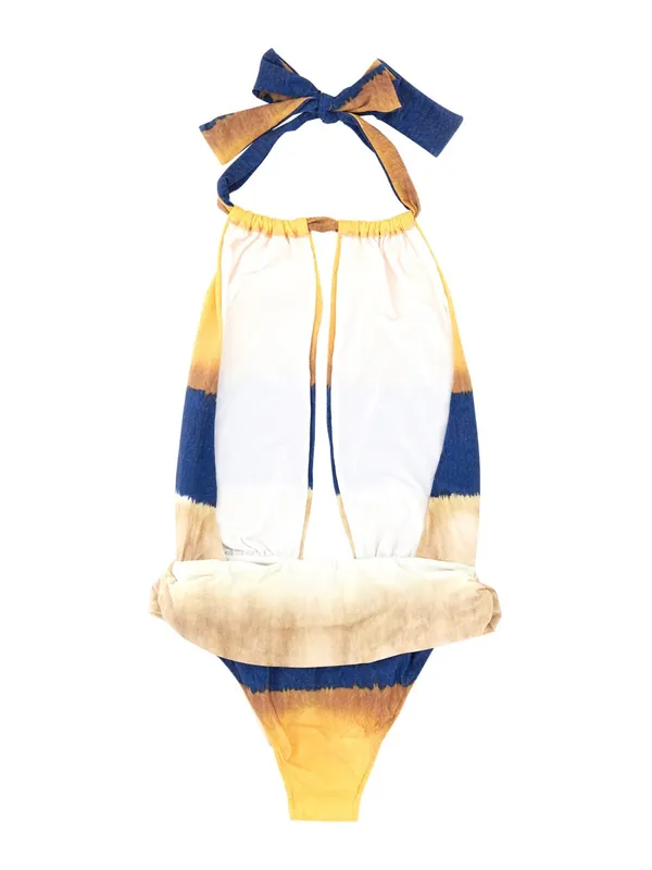 One Piece Swimsuit With Tie Dye Print - Alberta Ferretti