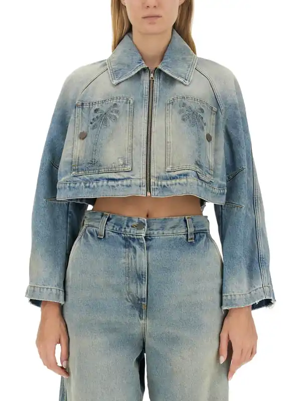 Cropped Fit Jacket - Palm Angels