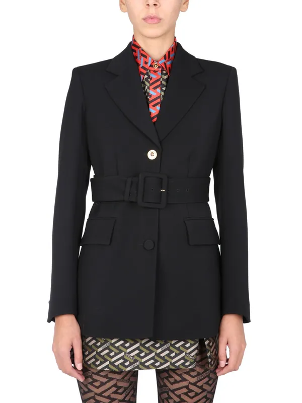 Jacket With Medusa Button - Versace