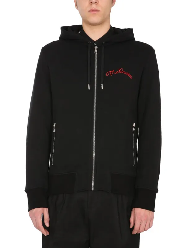 Hooded Sweatshirt With Zip - Alexander McQueen