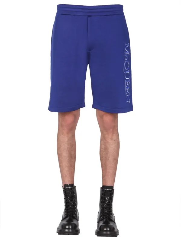 Shorts With Embroidered Logo - Alexander McQueen