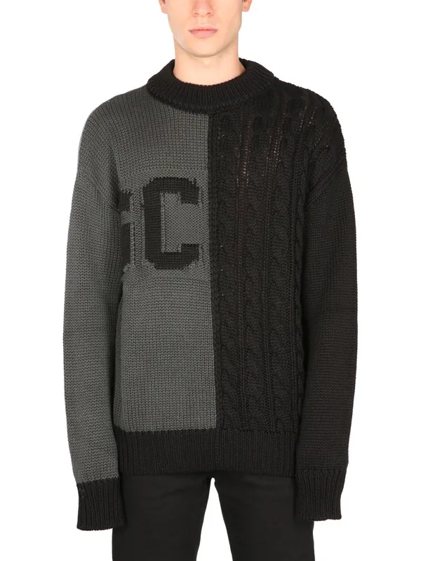 Sweater With Logo Inlay - GCDS