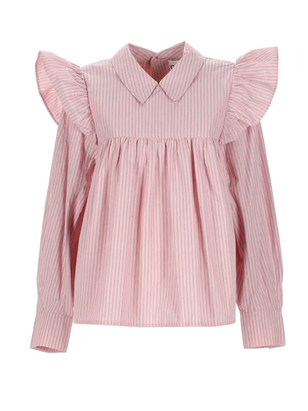 Shirt With Puffy Straps - Ganni