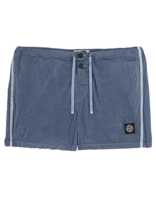 Swimsuit With Logo Patch - Stone Island