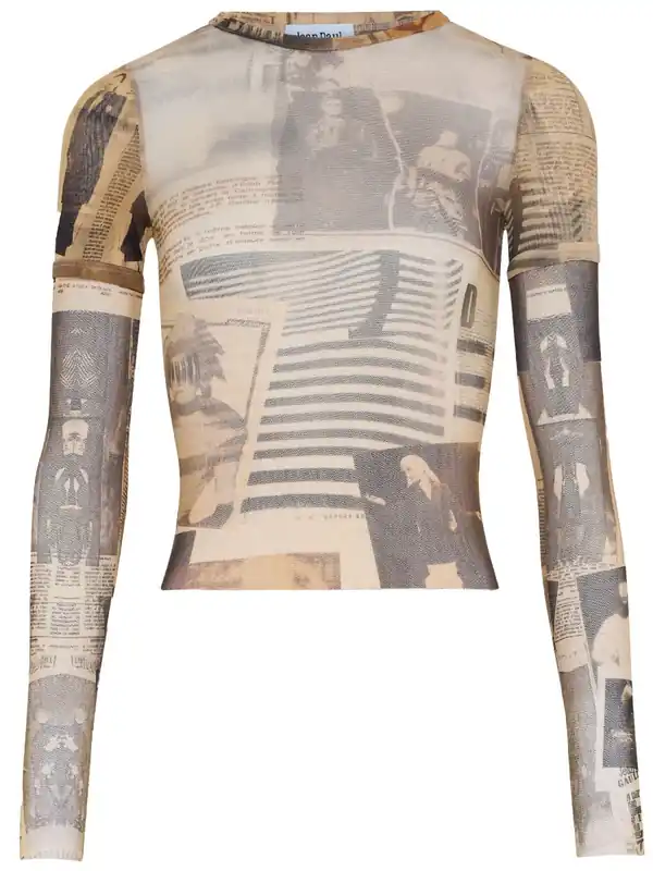 Top With "Journal" Print - Jean Paul Gaultier