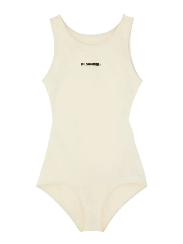 One Piece Swimsuit With Logo - Jil Sander