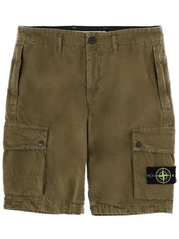 Cargo Shorts With Logo Patch - Stone Island