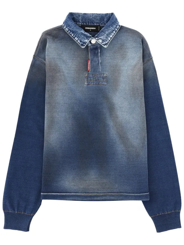 Polo Shirt With Denim Effect - Dsquared2