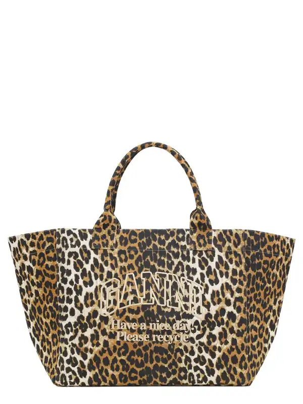 "Leopard Xxl" Tote Bag - Ganni