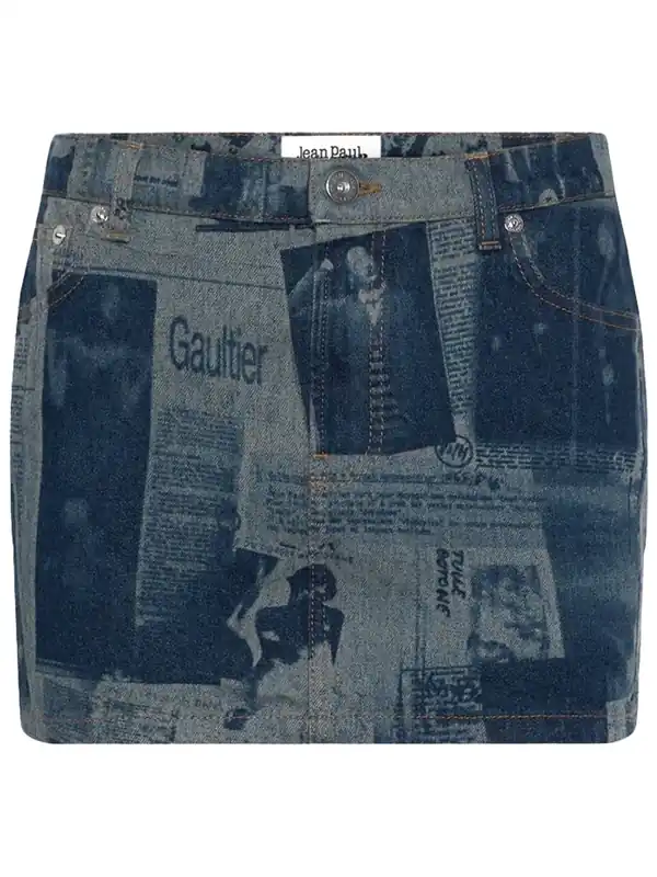 Miniskirt With "Newspaper" Print - Jean Paul Gaultier