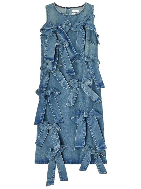 Cotton Denim Dress - Ganni