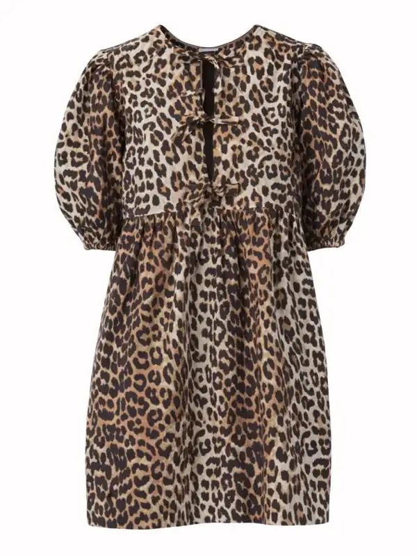 Leopard Print Mini Dress - Ganni