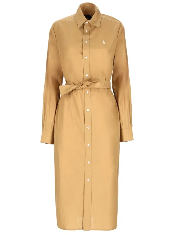 Cotton And Linen Midi Dress - Polo Ralph Lauren