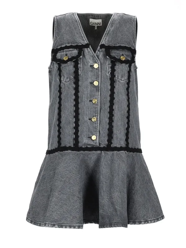Cotton Mini Dress - Ganni