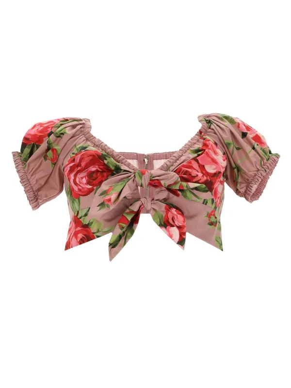 "Bouquet Rose" Print Top - Dolce & Gabbana