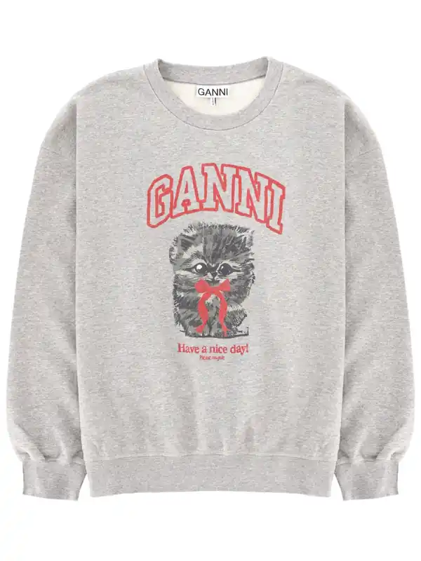 Sweatshirt With Print - Ganni