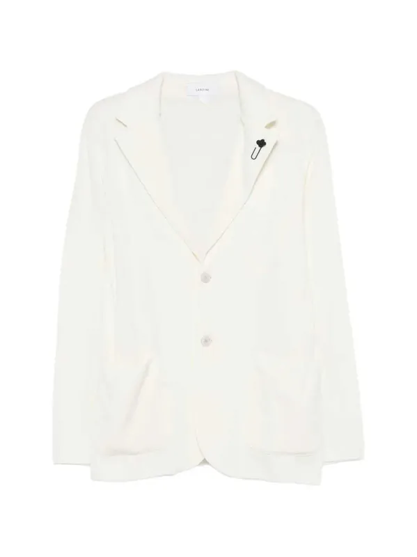 Jacket With Floral Brooch - Lardini