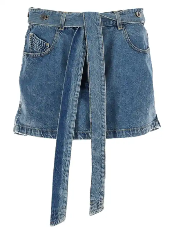 Denim Skirt With Belt - The Attico