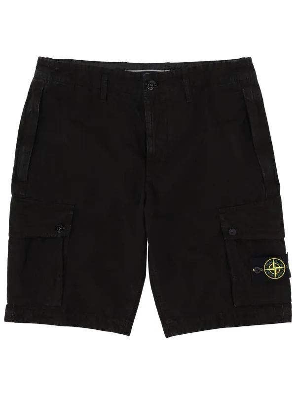 Cargo Shorts With Logo Patch - Stone Island