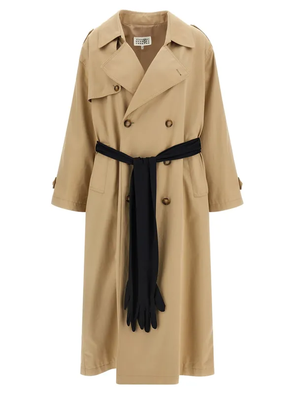 Trench Coat With Gloves Coats And Trench Coats Beige - MM6 Maison Margiela